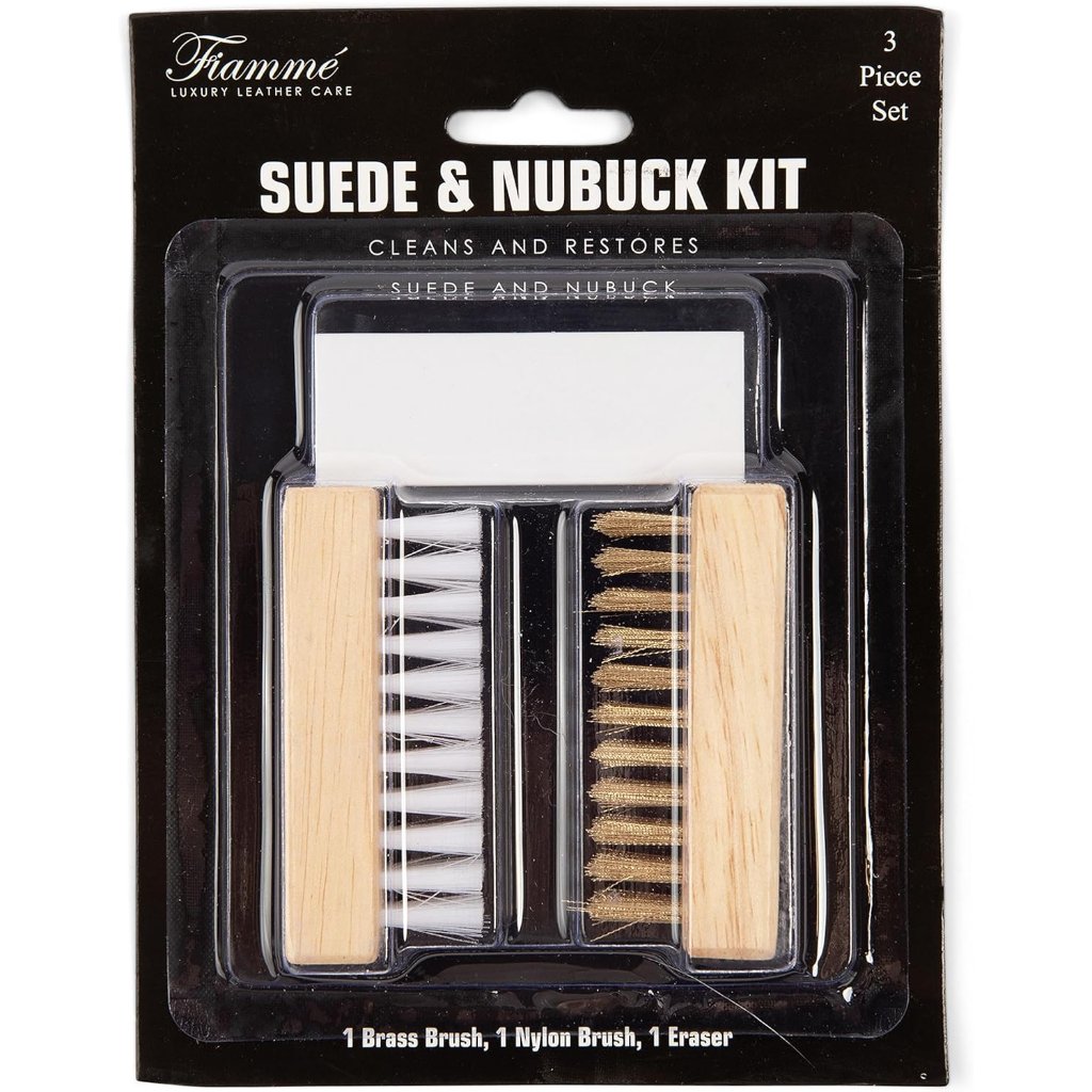 Luxury Suede And Nubuck Cleaning Kit With Brass  Nylon Brushes  Versatile Care